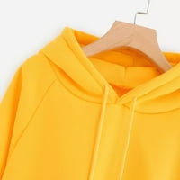 ECHFIPROM Ćute žuti duksevi za žene lijepe dukseve dugih rukava zimski pulover sa džepom