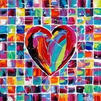 Vitalitti, Carolee Crni moderni uokvireni muzej Art Print pod nazivom - Hearts of različite boje II