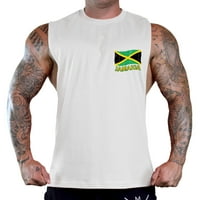 Muška kosa za zastavu Jamaica bijela duboka rezana majica TOPH X-VELIKA bijela