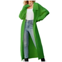 Aofany ženski dugi džemper sa otvorenim prednjim kablom dugih rukava pletene dusterne odjeće Maxi Fall