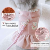 Haljina za pse s povodljivim prstenom zečje print princess kućne suknje mačja odjeća za male srednje