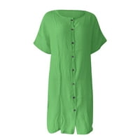 Bicoasu ženski vrhovi, modni elegantni cvjetni gumb za pulover Ležerne prilike donji gornji zeleni XS