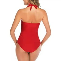 Kombilizota visokog struka za žene plus veličine bez ledenog draped retro multicolor bikini kupaći kupalište