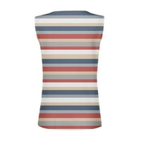 Seksi usjeva za žene Slim Sexy V izrez Stripes cvjetna rukavica bez rukava Bluza Streetwear trendi ljeti