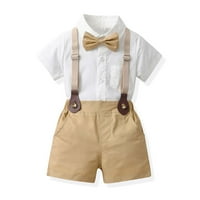 Vivianyo HD odjeća za dječake za čišćenje dječaka Spring Short rukav Top & Strap kratke hlače odijelo