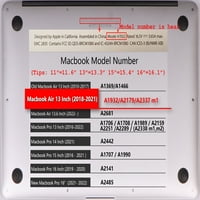 Kaishek zaštitna futrola Tvrdi pokrov Kompatibilan s objavljenim MacBook Air 13 s mrežnim zaslonom USB