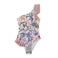 Ženski kupaći kostimi retro jedno ramena bikini suknja Ruffled plaža cvjetna dva kupaća kupaća za žene