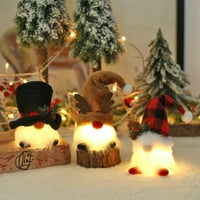 Ukraćeni božićni gnome ukrasi, svjetlost Santa Tomte Gnome plišani ukrasi, ručno rađeni viseći LED sjaj