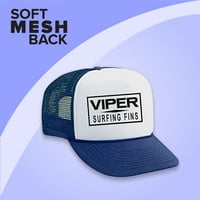 Viper Swimfins Black Logo Trucker HAT mrežica Nazad Snap stražnji poliester najlon odrasli - siva bijela siva