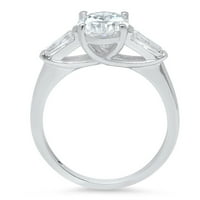 2. CT ovalni rez Clear Simulirani dijamant 14k bijeli zlatni godišnjica Angažmane kamena prstena veličine