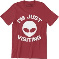 Samo posjećujem NLO svemirski brod antisocijalni party muški poklon majica