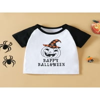 Nituyy Kid Girls Halloween Halloween pantalone postavljaju pisma puckkin tiskani majica sa plaičnim