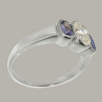 Britanci napravio je 10k bijeli zlatni prsten sa kubnim cirkonijskim i prirodnim ženskim zaručničkim