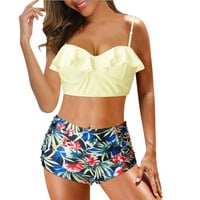 Ženski bikini set za ispis kupaći kostim cvjetni print Print napunjen grudnjakom kupaćim odjećom