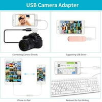 Adapter za kameru, USB OTG adapter za kabel Kompatibilan je s iPhone iPad, podrška i prije, USB ženski