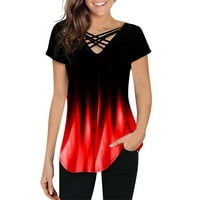 Baccocp ubodne vrhove ženske modne kratke rukave u boji majica Tors bluza TUNIC