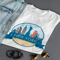 Skyline značka New York City Women White Majica, Ženska mala