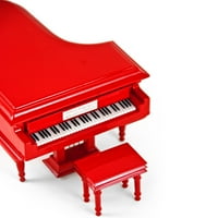 Sofisticirana nota minijaturna glazbena muzička hi-sjajna vatrogasna motor Crveni Grand Piano sa klupama