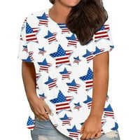 Ženska američka zastava Majica Grafički print, 4. jula Dan nezavisnosti Grafički tes Tines Multicolor
