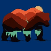 Ostanite divlji medvjedi muški kraljevski plavi grafički tee - Dizajn od strane ljudi 3xl