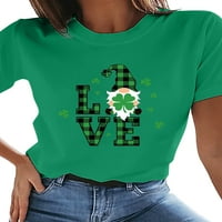 Majica GRIANLOOK za žene djetelina tiskani majica Crew vrat ljetni vrhovi dame ženski modni tunički bluza casual kratki rukav Tee Zy Green 3xl