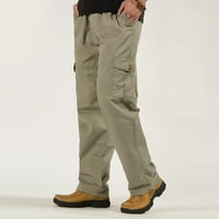 Eczipvz muške hlače Muške lagane elastične strukske hlače nacrtavajuce sa džepovima sa patentnim zatvaračem za planinarenje Casual Travel Khaki, 3xl