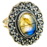 Labradoritetne prstene veličine 8. - Ručno rađen boho vintage nakit zvona129394
