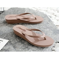 Daeful Womenske platforme Sandal Beach Flip Flops Summer Thong Sandals Comfort Wedge Slides Dame Slip