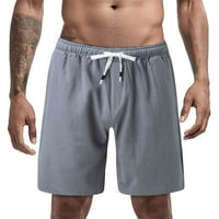 Wendunide muške hlače muškarci Ljetni čvrsti boja Sportski džepni pamuk i posteljina casual hlače siva
