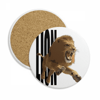 Feline lavovi skaču za bijeli kamen za zaštitu od grožđa u obliku tablice