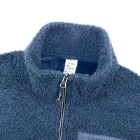Yubnlvae Muška jakna za proljeće i zimsku kaput Jednobojni kaput s dugim rukavima sa zatvaračem patentni
