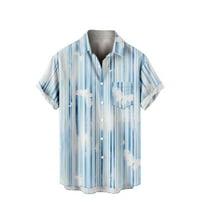 Homodles Muški gumb za ispis niz majice - tiskano rever u prodaji svijetlo plava veličina S