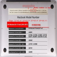 Caishek kompatibilan stari MacBook Air 13 - Model otpuštanja A A1369, plastični poklopac s tvrdom koferom