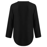 Tuwabeii veleprodajne ženske ljetne komore Zip Casual Tunika V-izrez za bluzu za bluzu od V-majica
