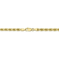 Leslie's Real Real 10kt žuto zlatni dijamantski lanac konopa; ; Kopčasto jastoga; za odrasle i tinejdžere;