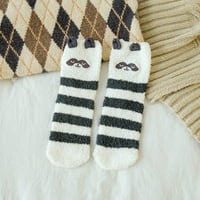 Čarape za žene i muškarce čišćenje zimskih žena Coral Fleece Socks srednje cijev slatka kuća čarapa