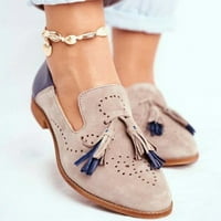 OAVQHLG3B Ženske sandale na klirensu modne dame Tassel Retro kvadratna stopa guste cipele s visokom