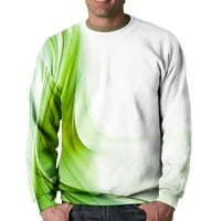 Muški jesen zimski duks labavi fit 3D linijski digitalni tisak dugih rukava okrugli vrat pulover pulover