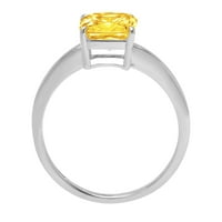 2.5ct Asscher Cut Yellow Prirodni citrinski 14k bijeli zlatni angažman za angažovanje prstena 3,75