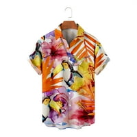 Havajski flamingo ljetni cvjetni list Popularne tiskane muške majice udobne sa džepom odjeće za muškarce