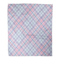 Flannel baca pokrivač plavi apstraktni tartan uzorak ružičasta Britanija Britanski keltski kackirani mekani za krevet i kauč