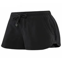 Prednjeg swalk-a Ljeto Visoko struk Mini pantalone Solid Boja rastezljiva vježba Sportske kratke hlače