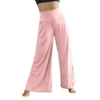 Ženske joge pantalone Žene Casual High Squik labavi solid comfy rastezanje joge široke nogave hlače
