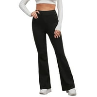 Vbnergoie Ženska uzročna ljeta solidna elastična visoka struka Slim hlače Yoga Sportski rog Casual Hlače