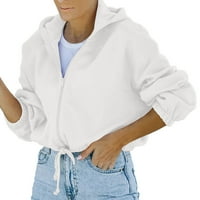 Steady pleteni džemper ženska klasična vježba dugih rukava obrezana zip up duksere sa kapuljačom, casual