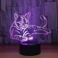 SH CAT životinjska noćna svetlost 3D vizuelna spavaća soba LED stol lampica Mačka igračka kućanstvo