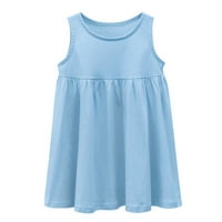 Flowy haljine za djevojke Dječje djevojke šifon boho ruffled cvjetne cvjetne princeze A-line haljina sandress maxi haljine za djevojke svijetlo plave 4- godine