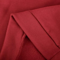 kakina s dukserica za žene Ženske božićne jesenske dugih rukava tiskane redovne bluze swish crven, s