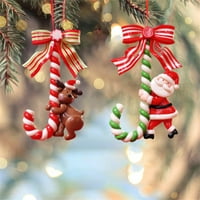 Božićni drv Privjesak Candy Cane Cancts Pokloni Lanyard High Gloss Festival rekvizicije Mekana glina