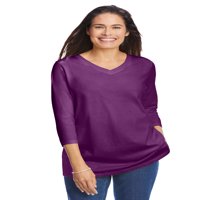Žena unutar ženske plus veličine Savršena majica s kratkim rukavima s tri četvrtine